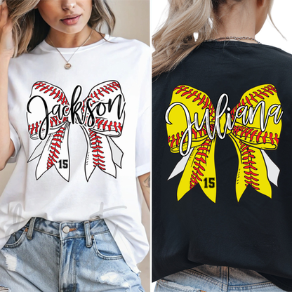 Custom Baseball And Softball Custom Bows Top mockup showing the pictured apparel design.