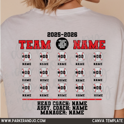 Custom Baseball Team Top mockup showing the pictured apparel design.