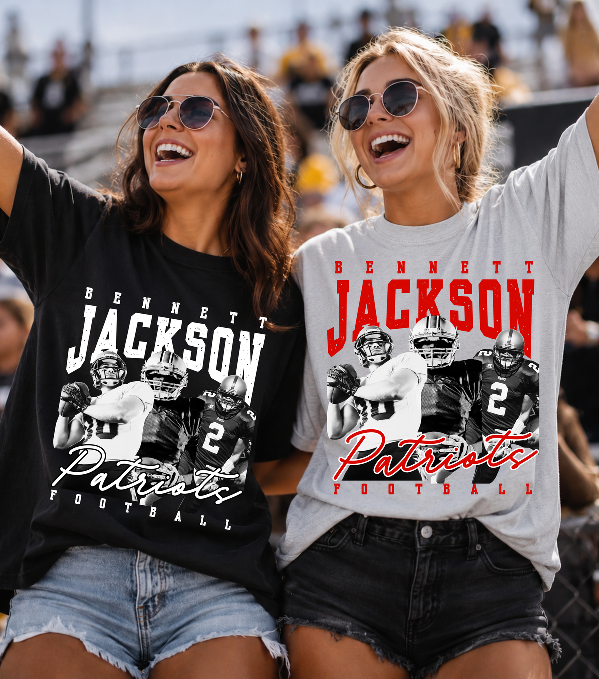 Custom Football Player Photo Top mockup showing the pictured apparel design.