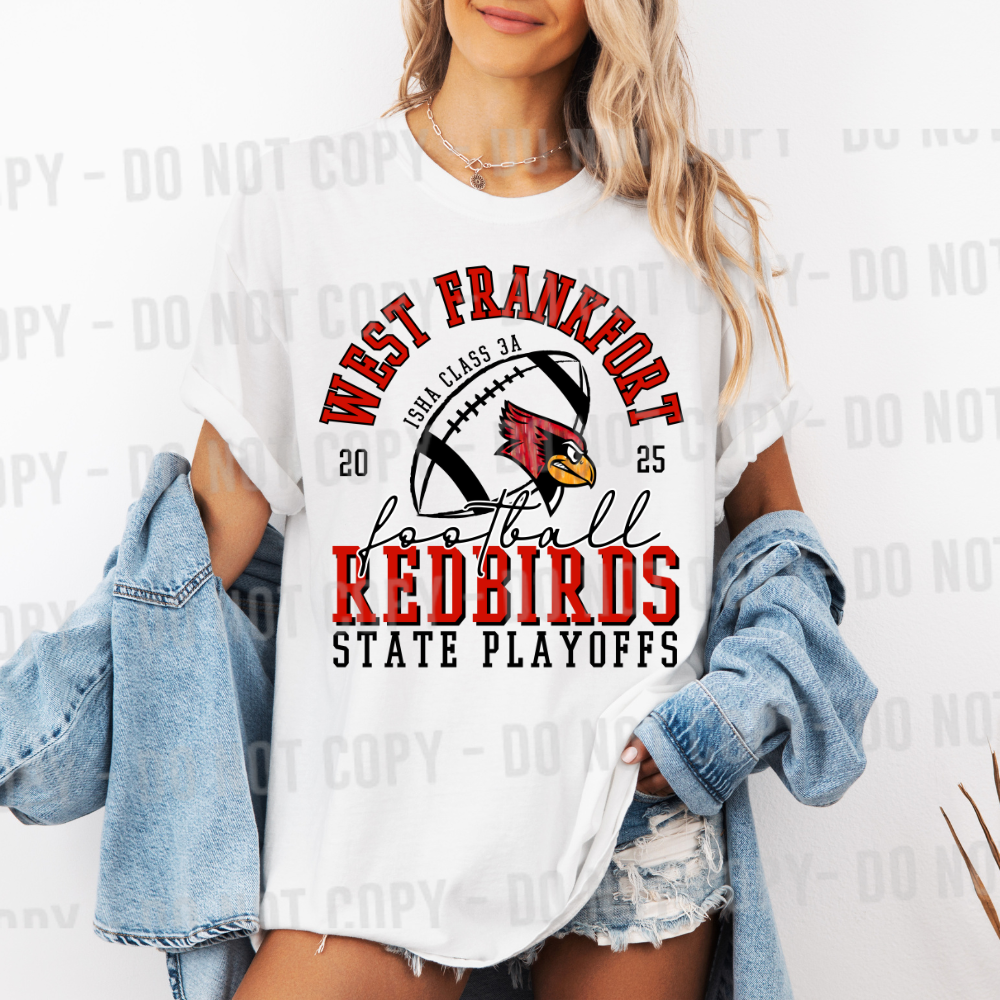 Custom Football State Playoffs Top mockup showing the pictured apparel design.