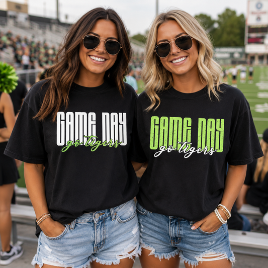 Custom Game Day Mascot Top mockup showing the pictured apparel design.