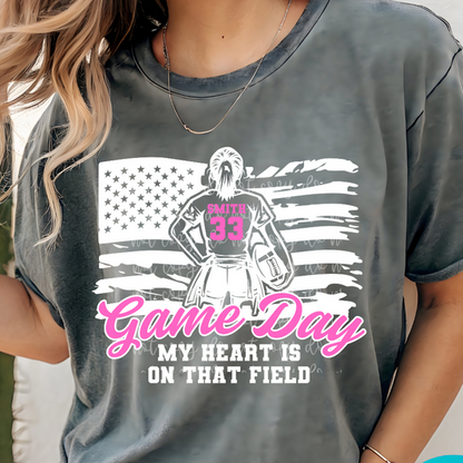 Custom Girl Flag Football Top mockup showing the pictured apparel design.