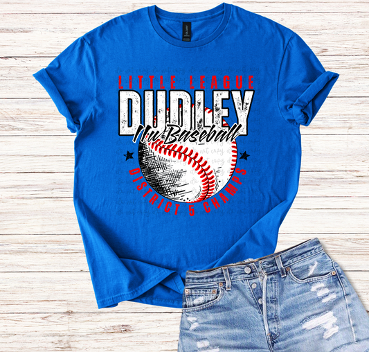 Custom Little League Baseball Top mockup showing the pictured apparel design.