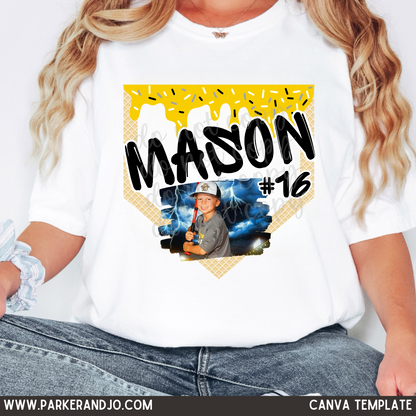 Custom Photo Baseball Drip Top mockup showing the pictured apparel design.