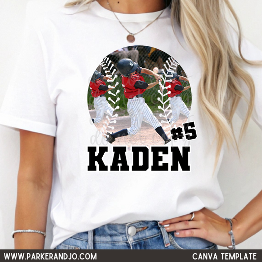 Custom Photo Baseball Top mockup showing the pictured apparel design.