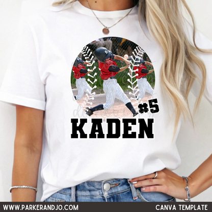 Custom Photo Baseball Top mockup showing the pictured apparel design.