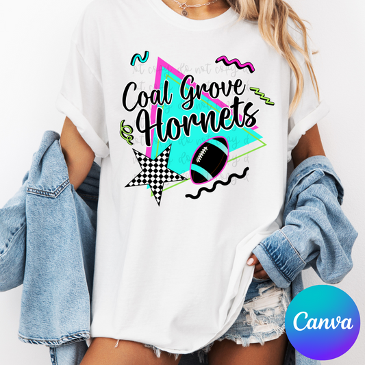 Custom Retro 80s Football Top mockup showing the pictured apparel design.