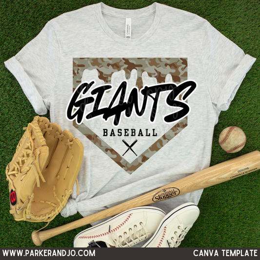 Custom Simple Camo Drip Baseball Top mockup showing the pictured apparel design.