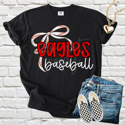 Custom Thin Baseball Bow Top mockup showing the pictured apparel design.