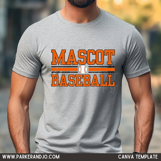 Custom Varsity Baseball Top mockup showing the pictured apparel design.