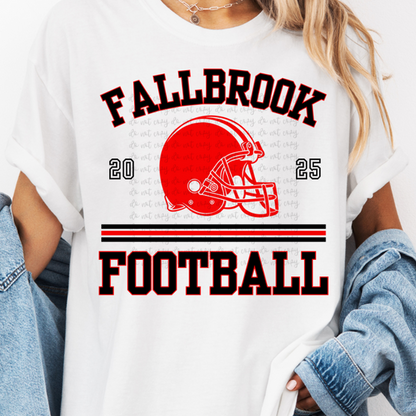 Custom Varsity Football Top mockup showing the pictured apparel design.