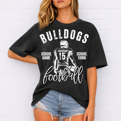 Custom Vintage Football Team Top mockup showing the pictured apparel design.