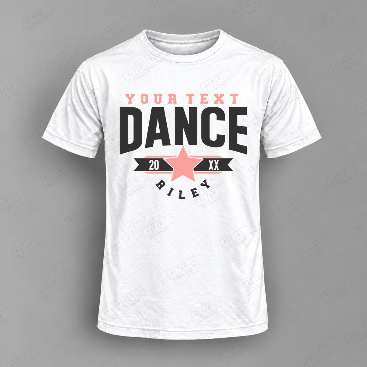 Custom Dance Design 2-0035 Top on white shirt, 478 Custom Design watermarked mockup