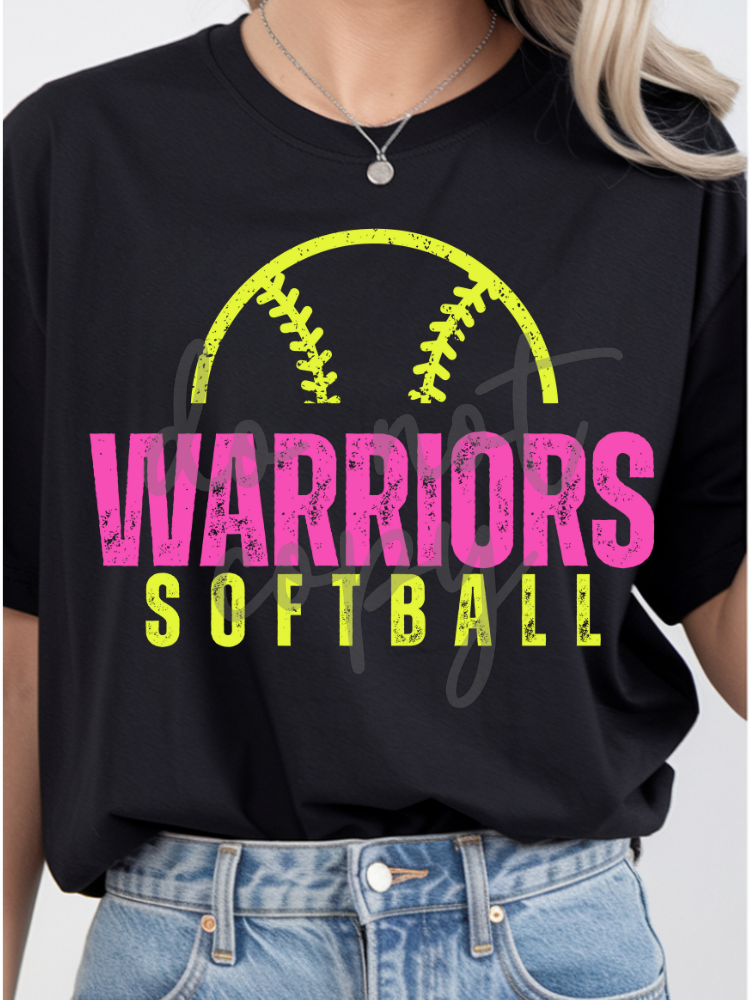 Custom Distressed Softball Team Script Top — garment mockup