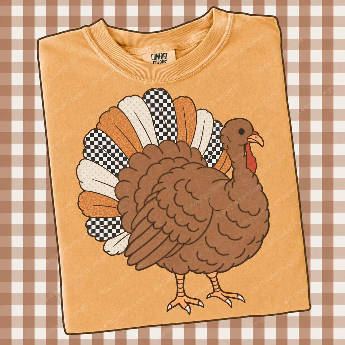 Patchwork Turkey apparel mockup – 478 Custom Design