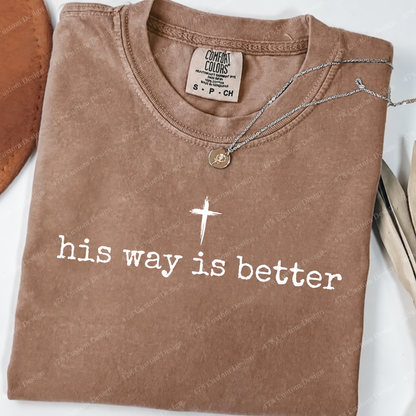 His Way Is Better Minimal Cross Top apparel mockup — 478 Custom Design