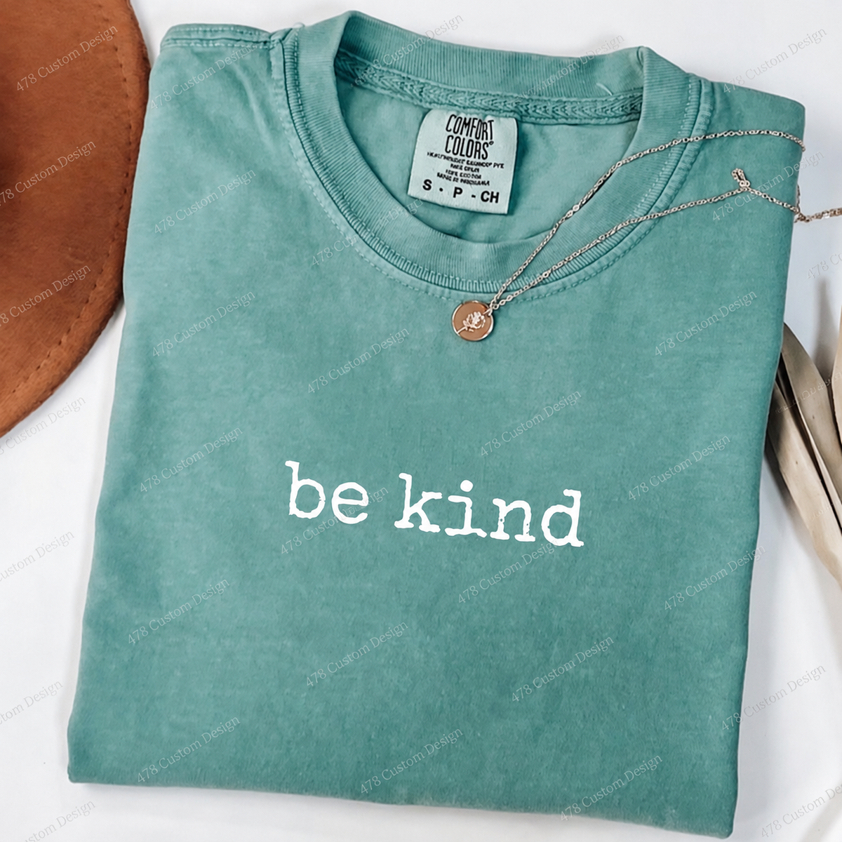 Be Kind Typewriter Top apparel mockup — 478 Custom Design