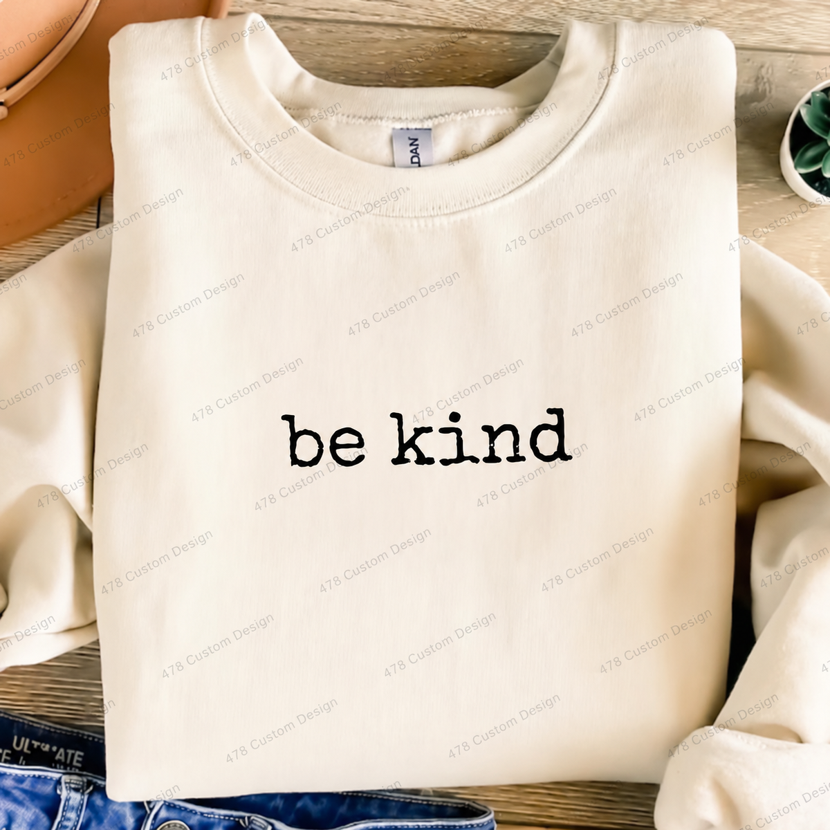 Be Kind Typewriter Top apparel mockup — 478 Custom Design