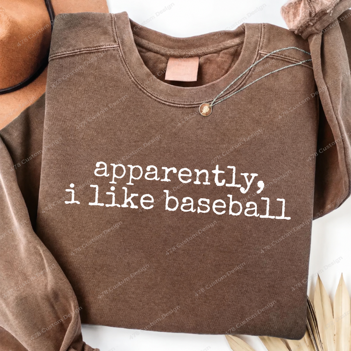Apparently I Like Baseball Top apparel mockup — 478 Custom Design
