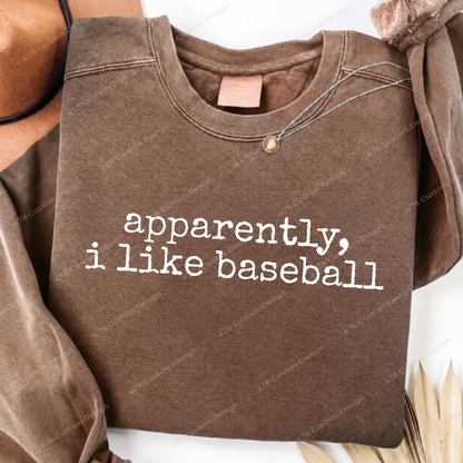 Apparently I Like Baseball Top apparel mockup — 478 Custom Design