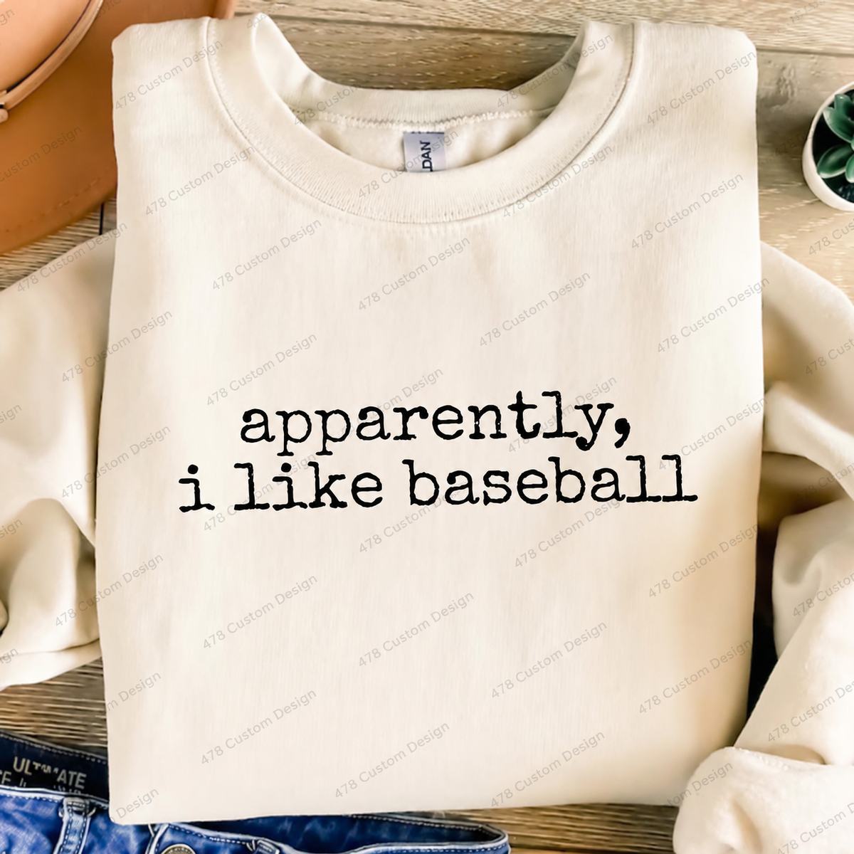 Apparently I Like Baseball Top apparel mockup — 478 Custom Design