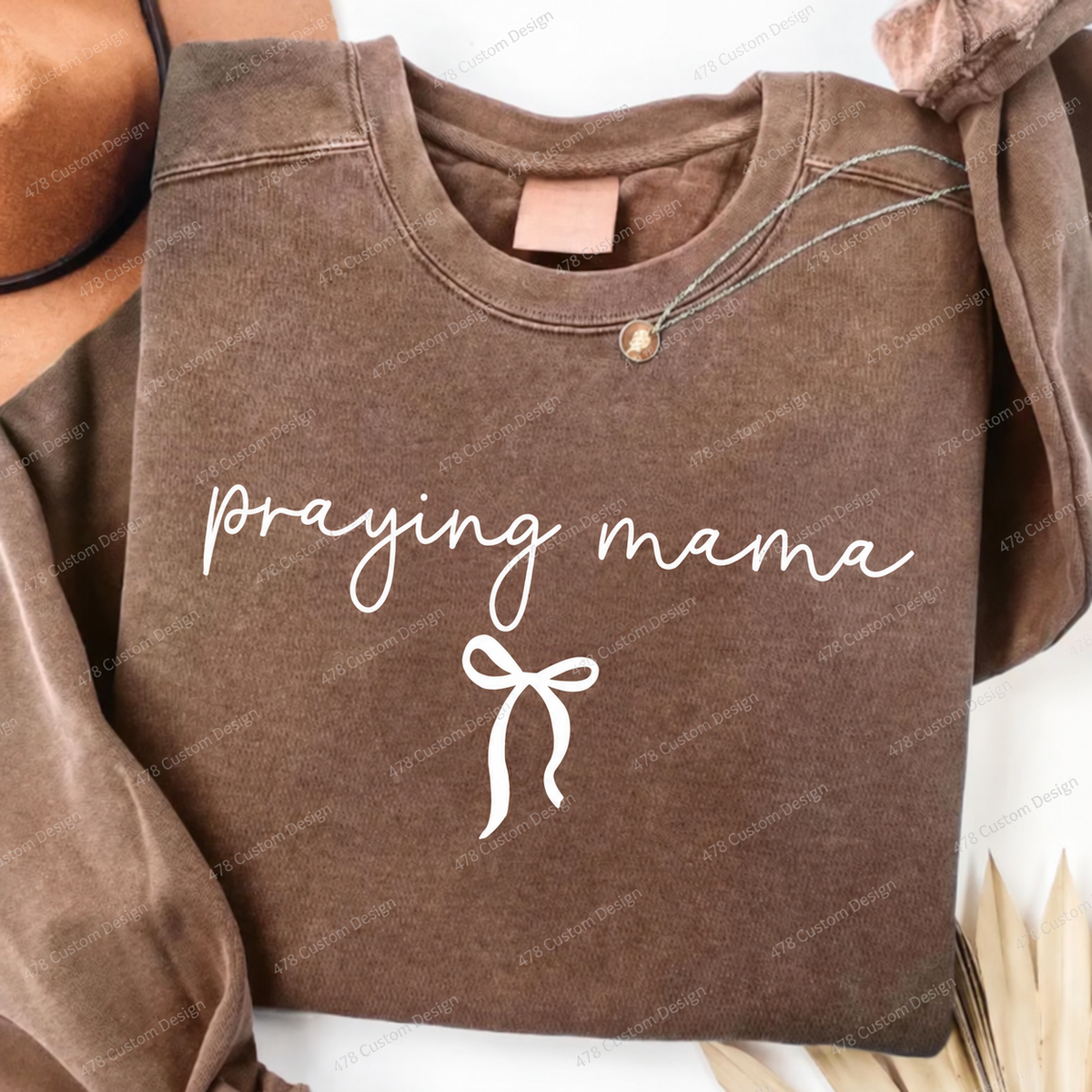 Praying Mama Bow Top apparel mockup — 478 Custom Design