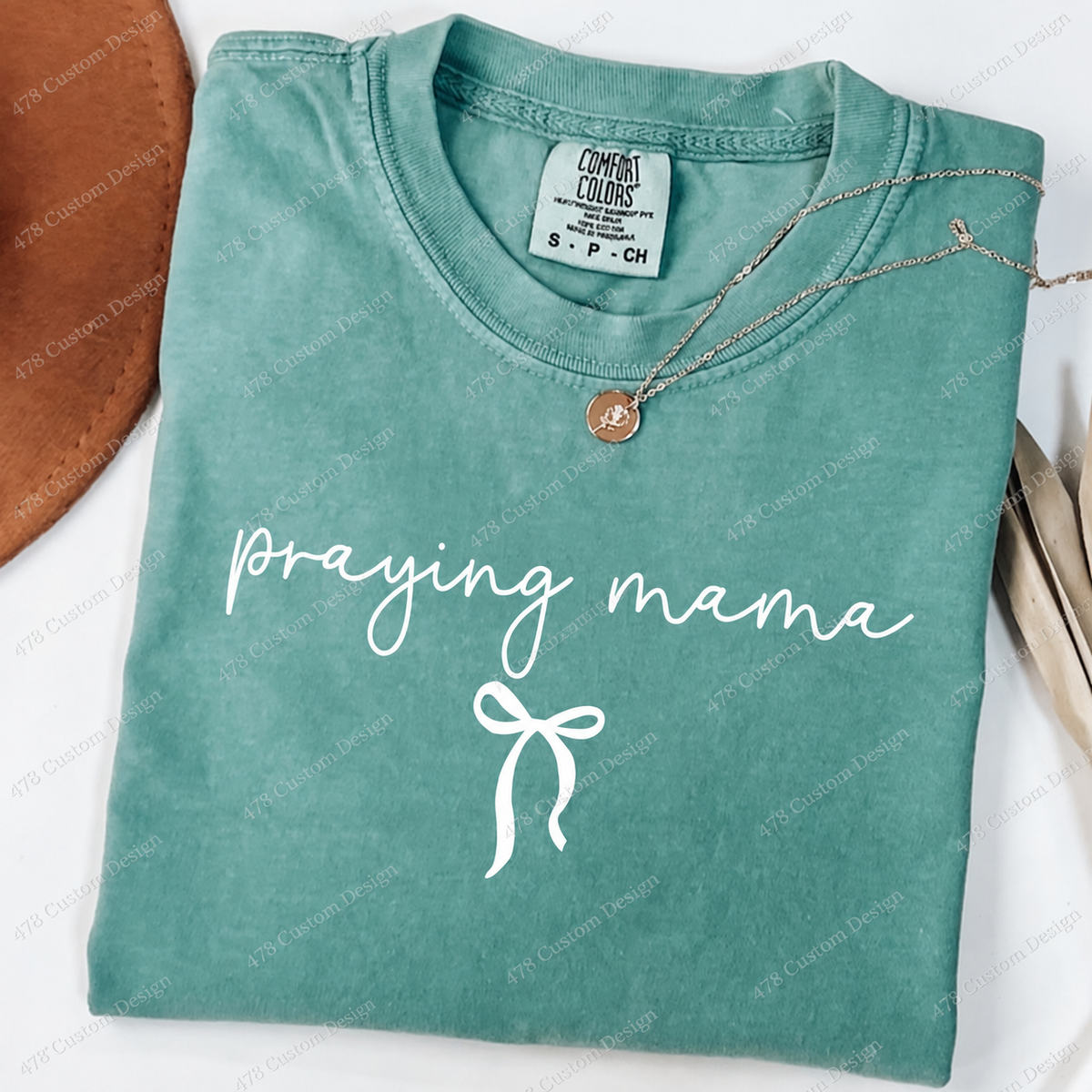 Praying Mama Bow Top apparel mockup — 478 Custom Design
