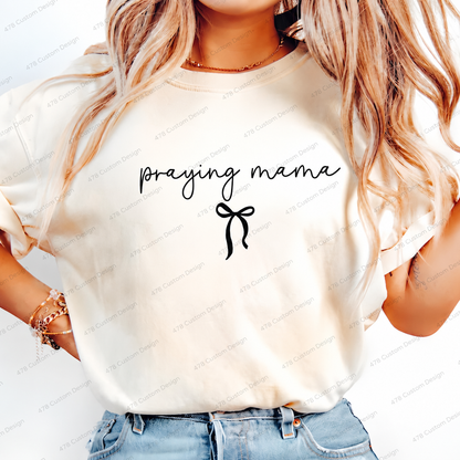 Praying Mama Bow Top apparel mockup — 478 Custom Design