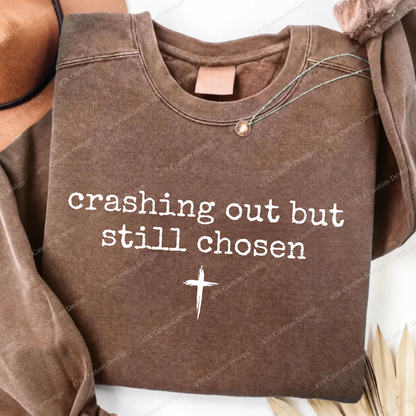Crashing Out But Still Chosen Top apparel mockup — 478 Custom Design
