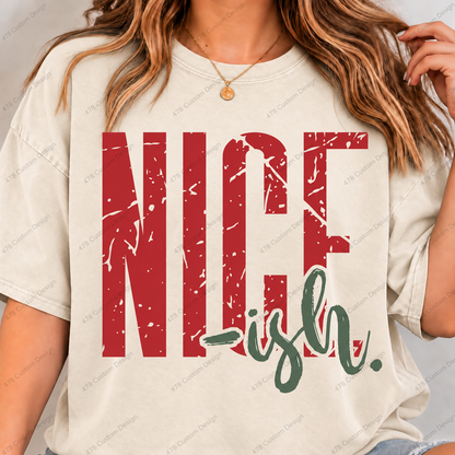 Nice-ish Distressed Christmas Top apparel mockup — 478 Custom Design