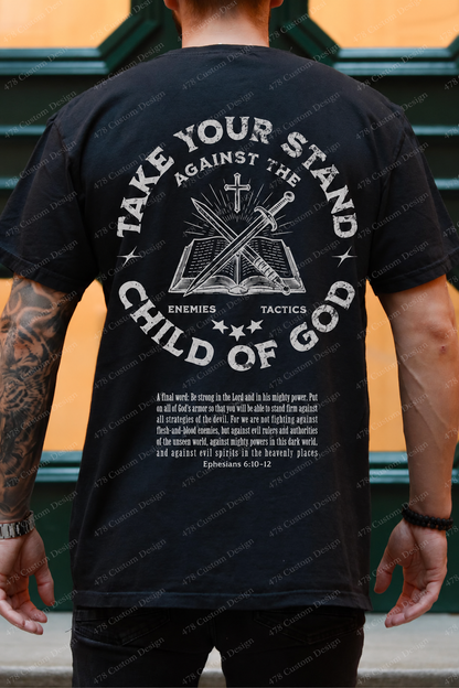 Take Your Stand Child of God Front and Back Top apparel mockup — 478 Custom Design