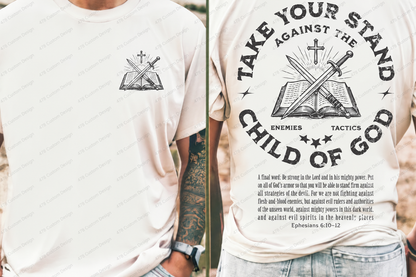 Take Your Stand Child of God Front and Back Top apparel mockup — 478 Custom Design