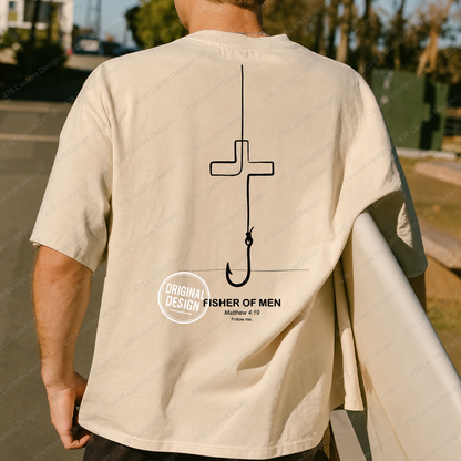 Fisher of Men Minimal Hook Cross Top apparel mockup — 478 Custom Design