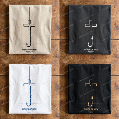 Fisher of Men Minimal Hook Cross Top apparel mockup — 478 Custom Design