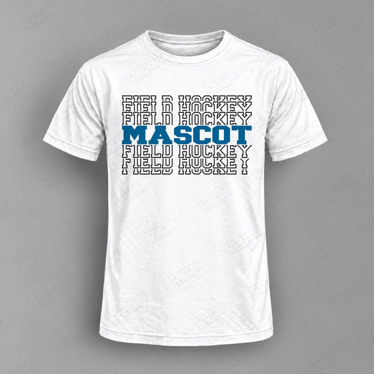 Custom Field Hockey Design 1-003 Top on white shirt, 478 Custom Design watermarked mockup