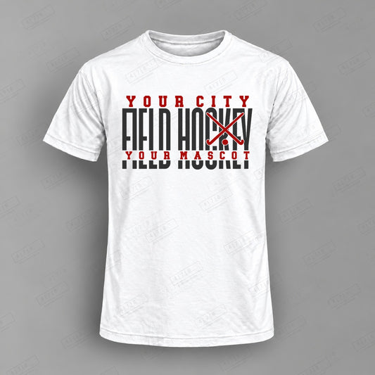 Custom Field Hockey Design 1-008 Top on white shirt, 478 Custom Design watermarked mockup