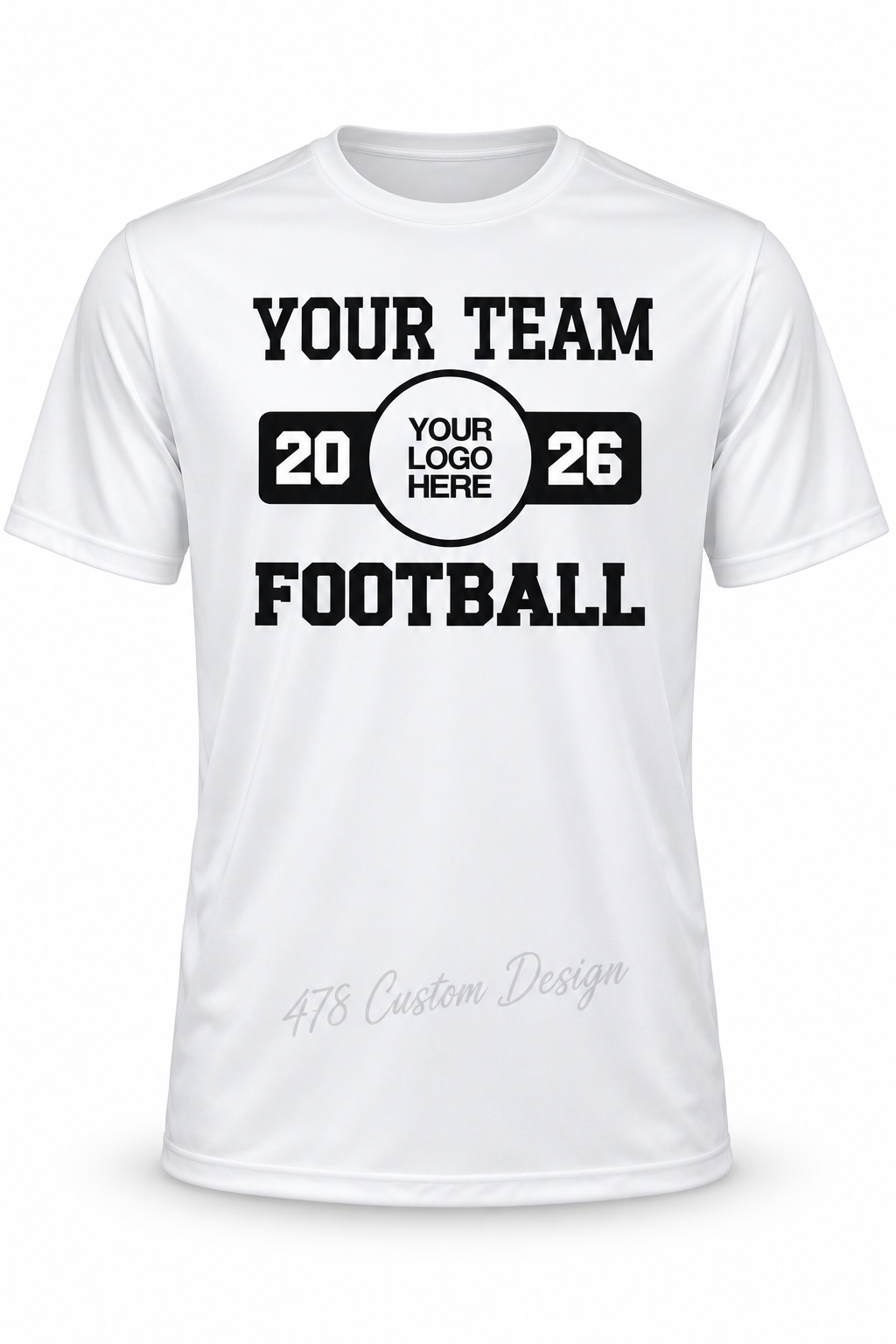 Custom football design 4 on full-length short-sleeve performance shirt
