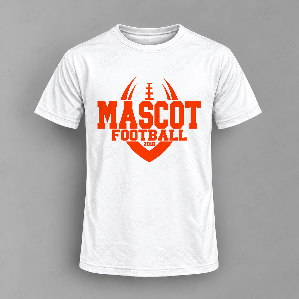 Custom Football Shield Year Top white shirt mockup with 478 Custom Design watermark