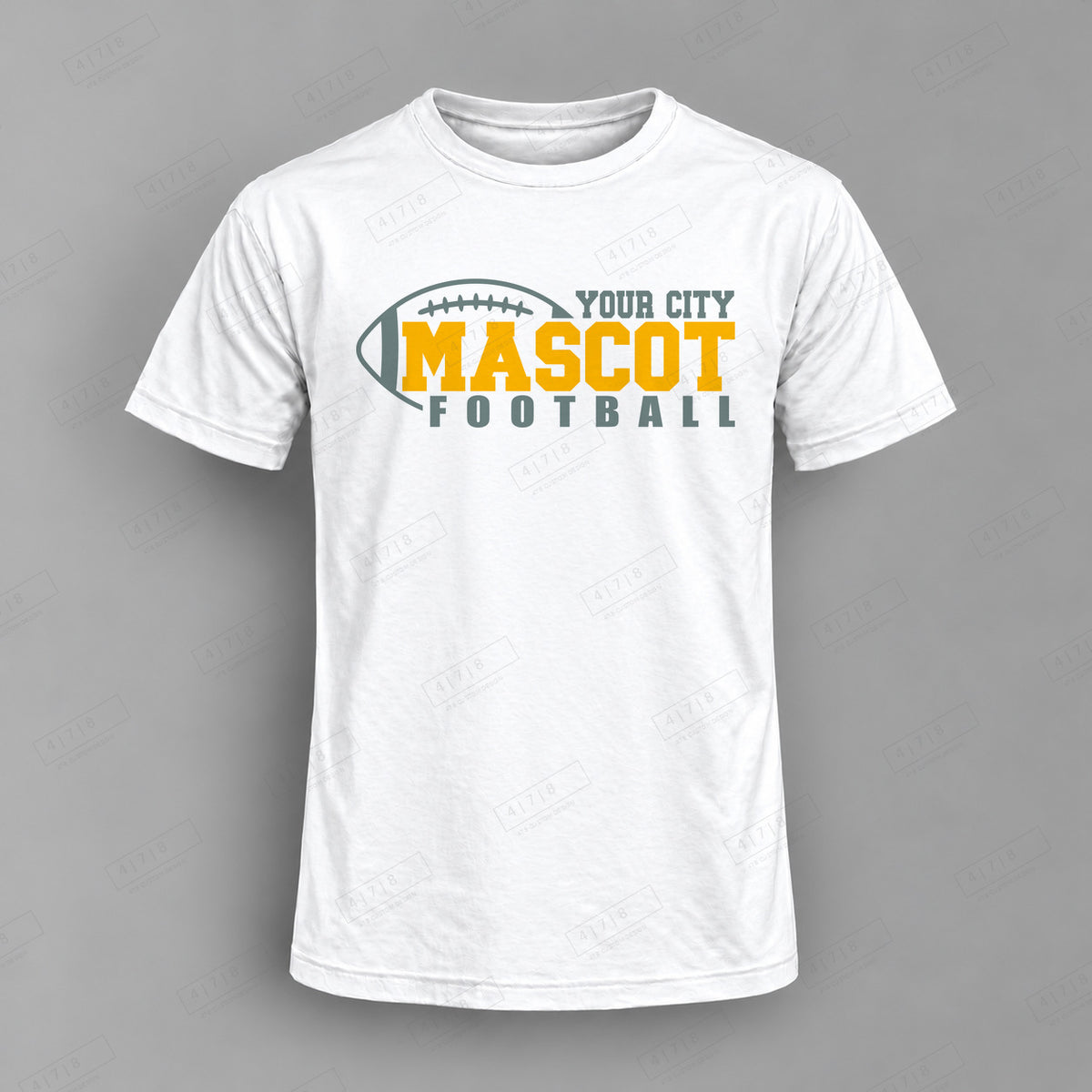 Custom Offset Mascot Football Top white shirt mockup with 478 Custom Design watermark