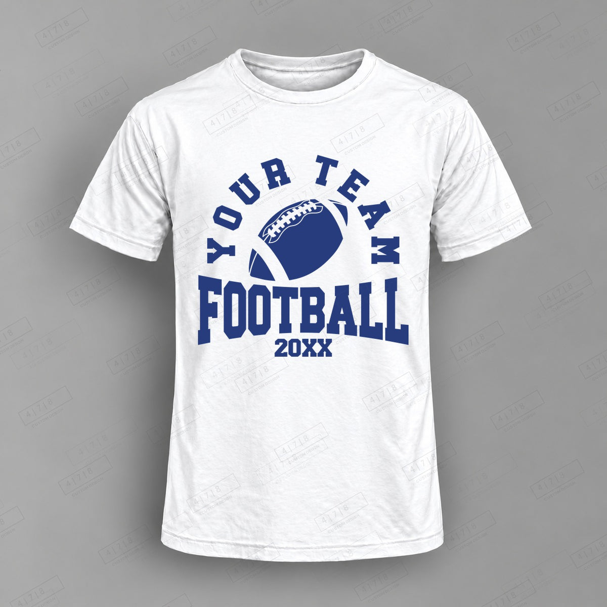 Custom Football Design 4-0062 Top on white shirt, 478 Custom Design watermarked mockup