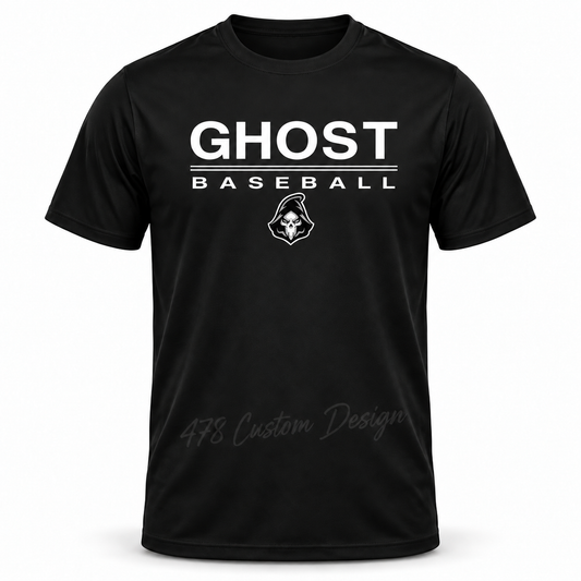 Ghost Double Stripe design with approved head-only primary logo