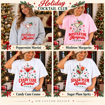 Holiday Cocktail Club — all four design choices