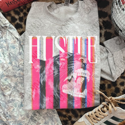 Custom Hustle Athlete Photo Shirts — Design Color Choices example 1 Hustle White 478 Custom Design watermarked garment mockup