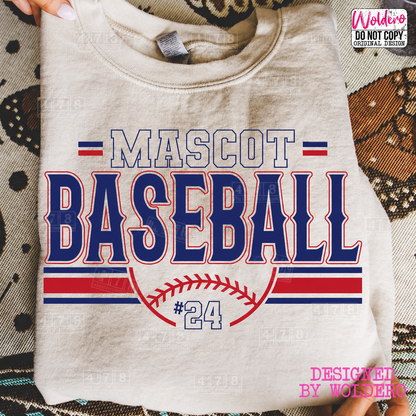 Custom Mascot Baseball Number Top apparel mockup