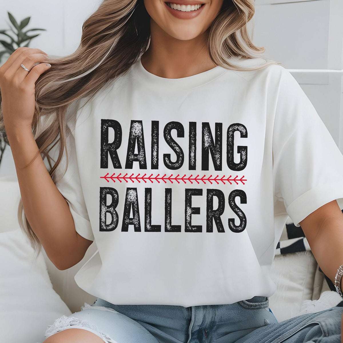 Raising Ballers Baseball Top — apparel mockup 1