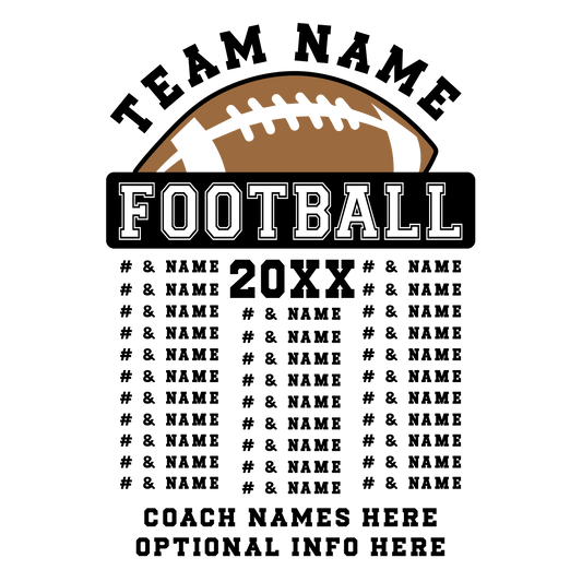 R05 — Football Columns roster layout example