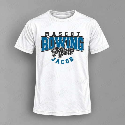 Custom Rowing Crew Mom Design 1-001 Top on white shirt, 478 Custom Design watermarked mockup