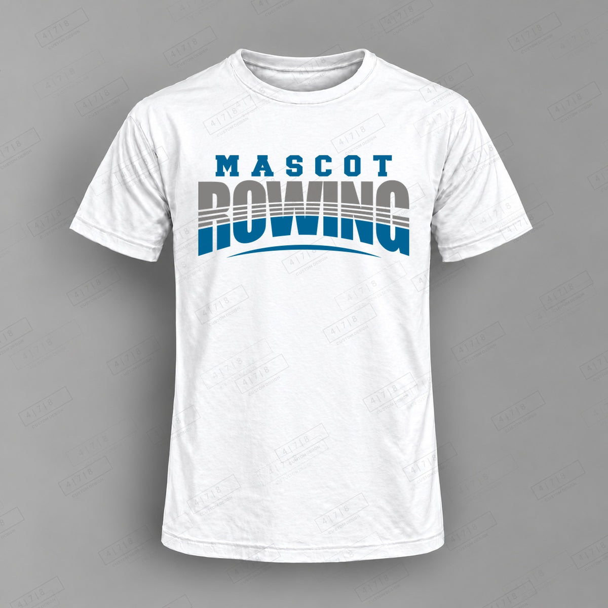 Custom Rowing Crew Design 1-005 Top on white shirt, 478 Custom Design watermarked mockup