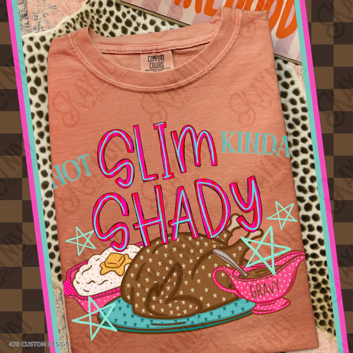 Not Slim Kinda Shady Top garment mockup with 478 Custom Design watermark