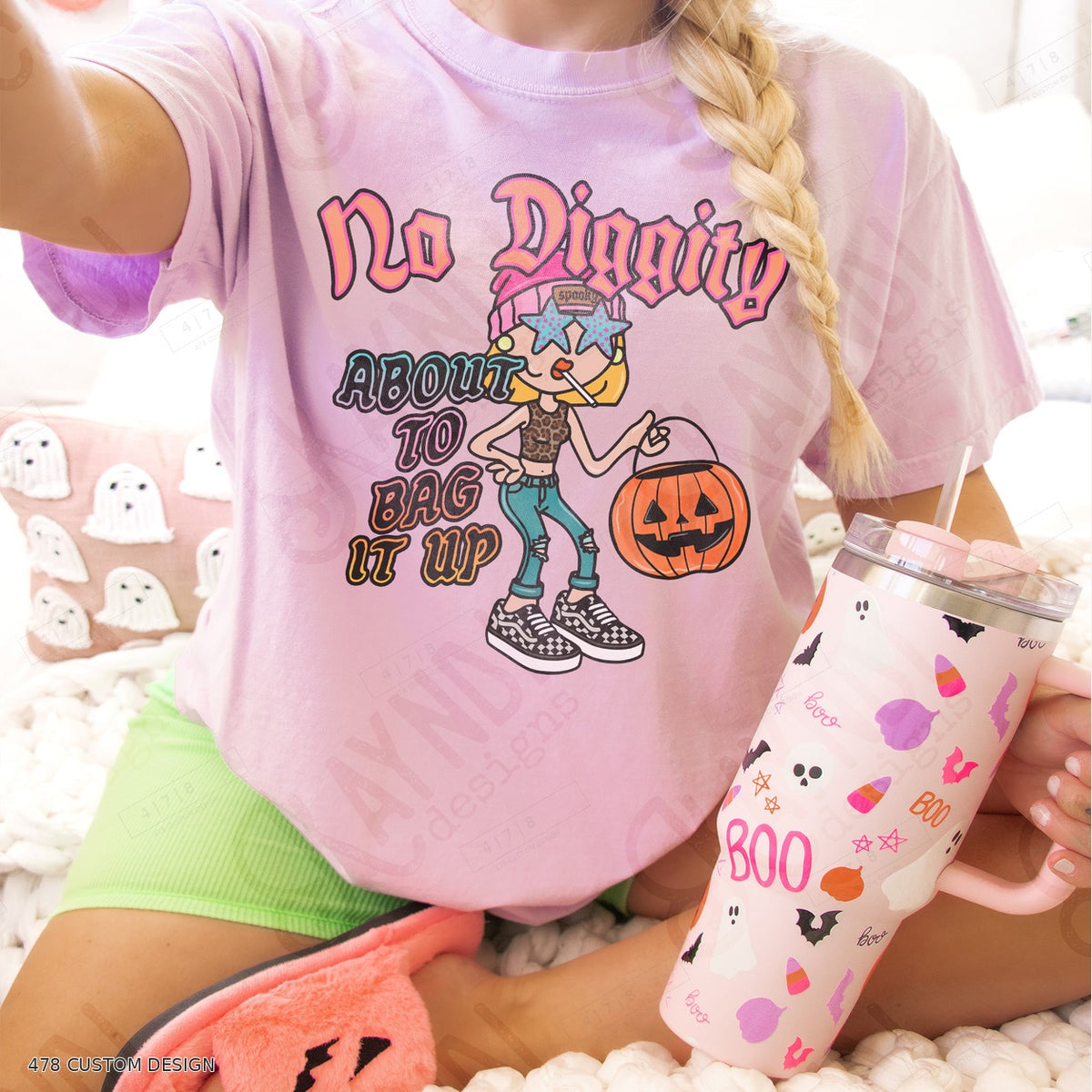 No Diggity About to Bag it Up Top garment mockup with 478 Custom Design watermark